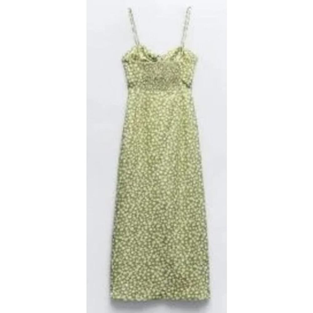 NWT Zara Linen Blend Floral Print Midi Dress Sz. XL - Picture 4 of 8